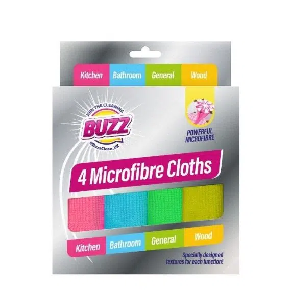 Buzz Microfibre Cloths 4 Pack