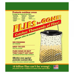 Flies Be Gone 2 Large Fly Traps Outdoor - Disposable Non Toxic Fly Catcher - Made in USA - Natural Bait Trap for Patios, Ranches. Easy to Use and Keeps Flies from Coming Indoors (2 Pack) 0.272kg