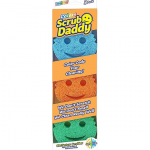 Scrub Daddy Sponge Set - Colors - Scratch-Free Scrubbers for Dishes and Home, Odor Resistant, Soft in Warm Water, Firm in Cold, Deep Cleaning, Dishwasher Safe, Multi-use, Functional (Pack of 3)