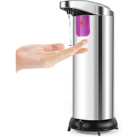 Automatic Soap Dispenser, Touchless Soap Dispenser with 280ML Large Capacity and 3 Adjustable Soap Liquid Levels, Hand Free Soap Dispenser with Waterproof Base Infrared Sensor for Bathroom Kitchen