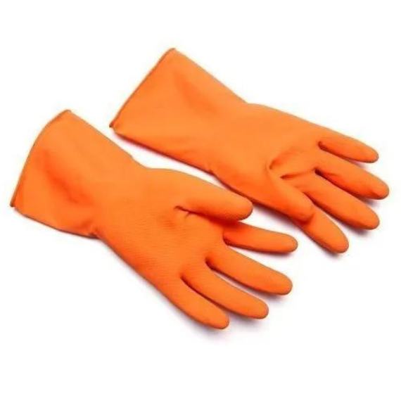 Orange Latex Rubber Hand Household Gloves