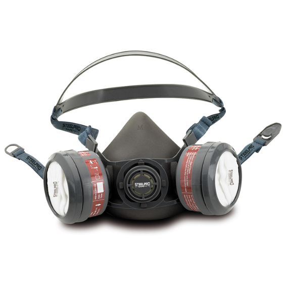 Steelpro Safety Half Mask Respirator with 2 Filters - ACLEANPESTSTORE